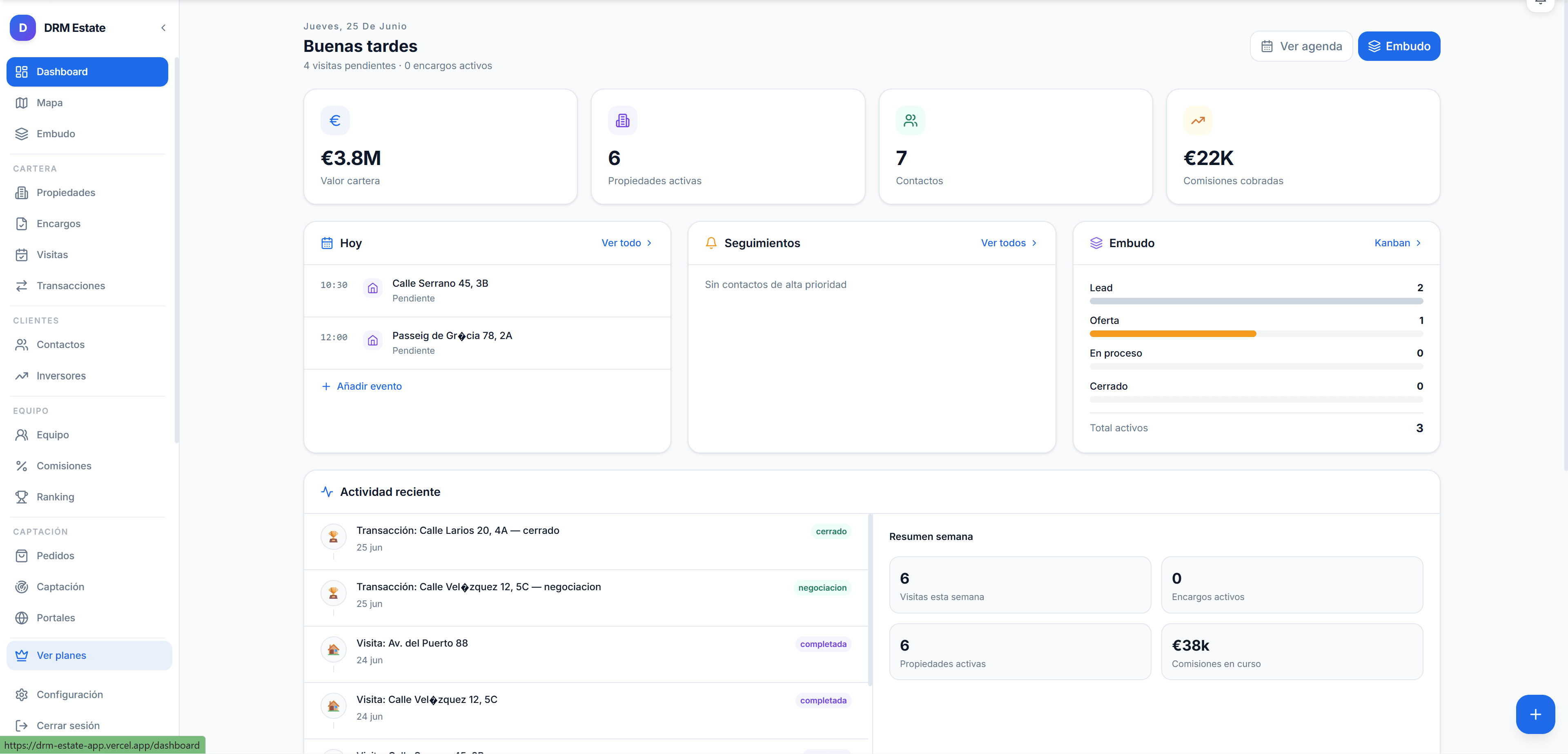 CRM Focus Dashboard